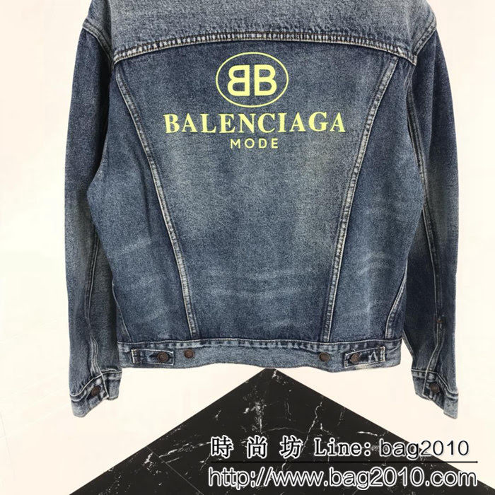 BALENCIAGA巴黎世家 新款 背後字母logo牛仔外套 明星同款 情侶款 ydi1064